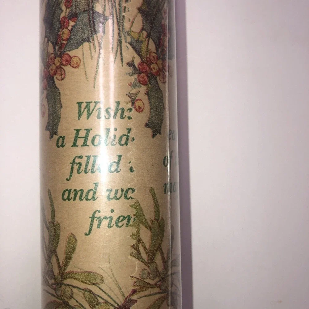 Vtg Cleo Christmas Holiday‎ Wrapping Paper Red Robin Mistletoe 25 sq ft NEW